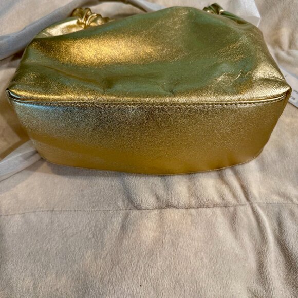 Frances Valentine Gold Pouch Bici New With Tags - Picture 3 of 7